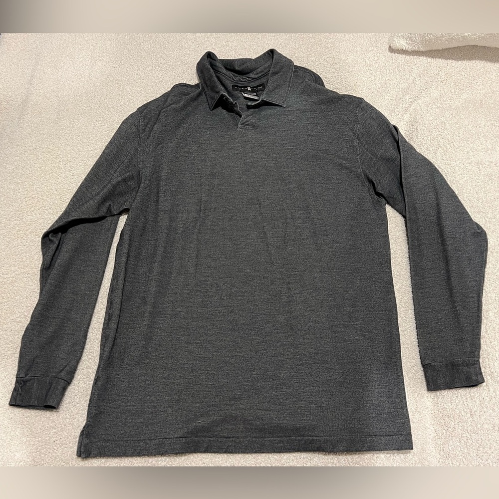 Nike tiger woods Men's Charcoal Long Sleeve Polo